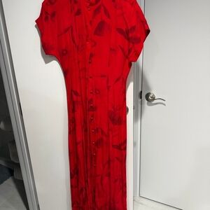 Coldwater Creek Vibrant Red High Low Dress